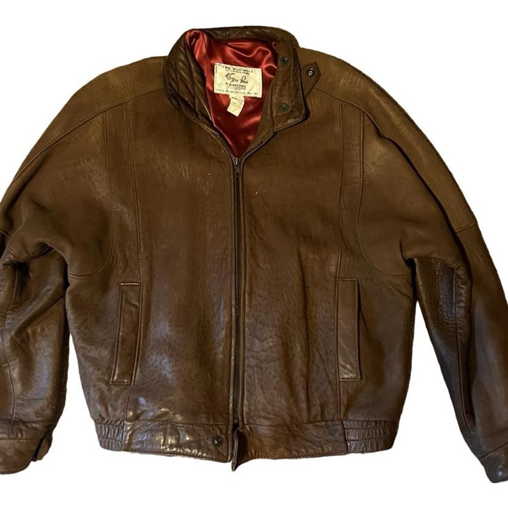 VINTAGE men’s REAL LEATHER army bomber jacket